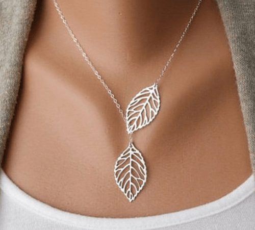 Double leaf necklace