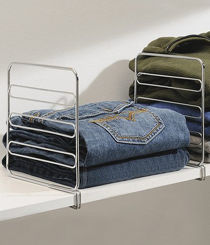 Organization ideas for the home, Shelf divider keep pants on the shelf nice and orderly, Online deals make home decor so easy. I WANT THESE