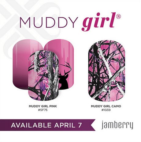 Jamberry Muddy Girl Wraps, Girl power, Pink Camo, Deer Hunting, Girl Power, NailArt, MossyOak