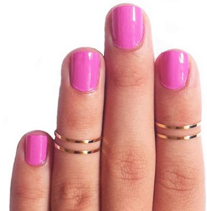 REAL Gold & Silver Plated Plain Band Knuckle Midi Stacking Rings (Set of 4) - A Thrifty Mom