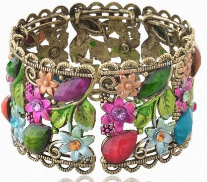 Flower Rhinestone Bracelet Bangle - A Thrifty Mom