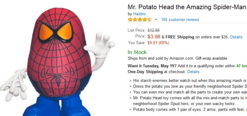 Mr Potato Head the Amazing Spider-Man Spud Toy Under $4 - A Thrifty Mom