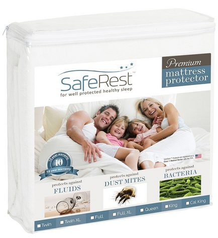 SafeRest Premium Hypoallergenic Waterproof Mattress Protector - A Thrifty Mom