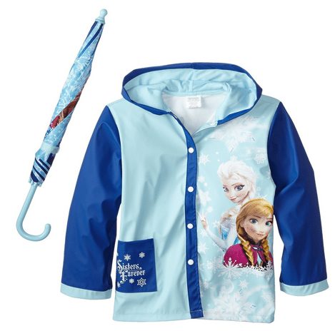 Little Girls' Frozen Sisters Umbrella Raincoat Set