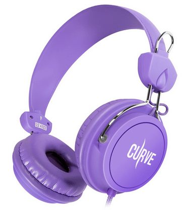 Sentey® Headphone Curve (Purple) with 3.5 Mm Audio Cable That Includes In-line Microphone and Controls