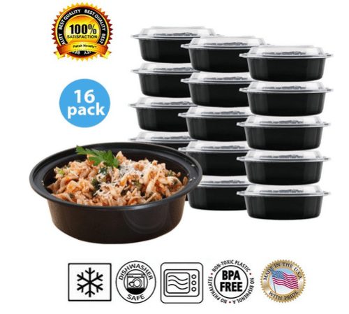 Round Plastic Meal Containers with lid
