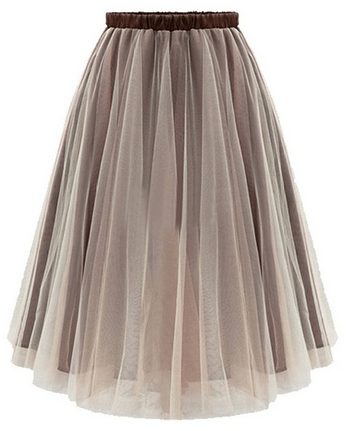 Women's Elegant High Waist Organza A-line Tutu Skirt