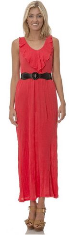 Womens Stretch Crepe Dress with Belt