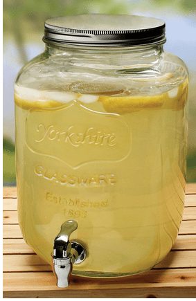 Mini Mason Jar 1 Gallon Glass Beverage Drink Dispenser with Metal Lid