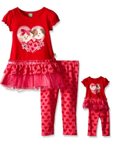 dollie and me puppy and hearts set, perfect for Valentines day