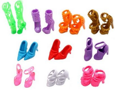 10 pair Doll shoes