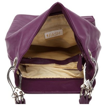 Top Handle Soft Hobo Shopper Handbag inside