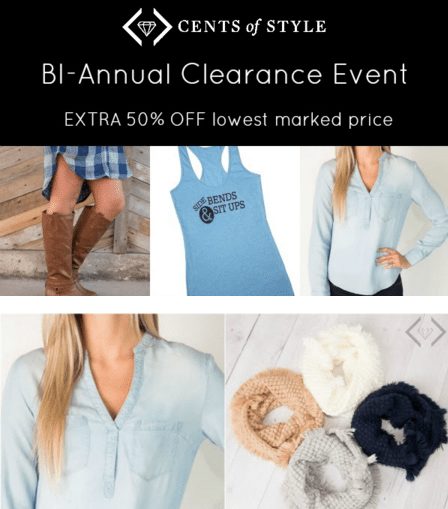 cents of style clearance event