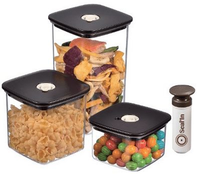 Seal'In Food Storage Vacuum Containers - Set of 3