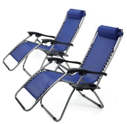 Zero Gravity Adjustable Reclining Chair Pool Patio Outdoor Lounge Chairs - pack of 2