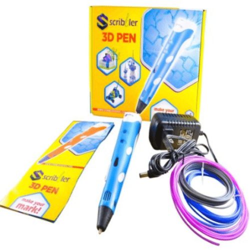 Scribbler 3D Pen V1 for Printing in the Air 3D Drawing Pen Art Tool with 3 Loops of Plastic Filament Refills in a nice Gift Box