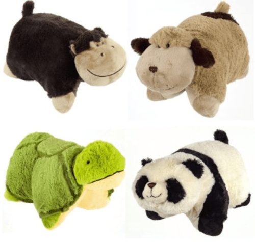 Set of 4 Pillow Pets Pee-Wees Stuffed Animal Plush Kids Bedtime Nap Toys Mini