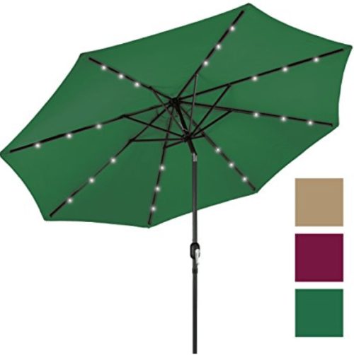 10' Solar LED Lighted Patio Umbrella 