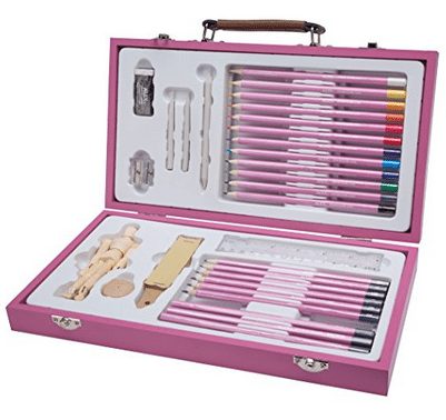 Norberg & Linden XL Drawing Set - Sketching Graphite and Charcoal Pencils.  Includes 100 Page Drawing Pad Kneaded Eraser Blending Stump. Art Kit and  Supplies for Kids Teens and Adults.