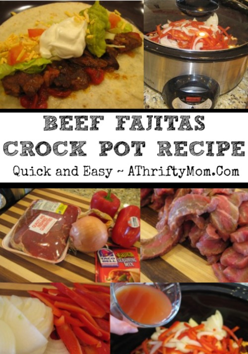Beef Fajitas Crock Pot Slow Cooker recipe