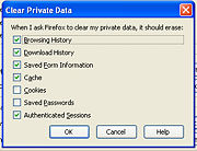 Clear private data