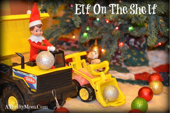 Elf on the Shelf idea, driving a truck