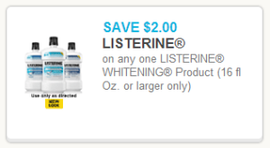 $2 off Listerine whitening coupon zip 33030