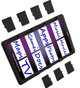 DiMeCard micro8 microSD Memory Card Holder Case WHITE TIE-DYE Ultra thin credit card size holder, writable label