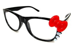 Hello Kitty red bow glasses rockabilly pinup fashion style board