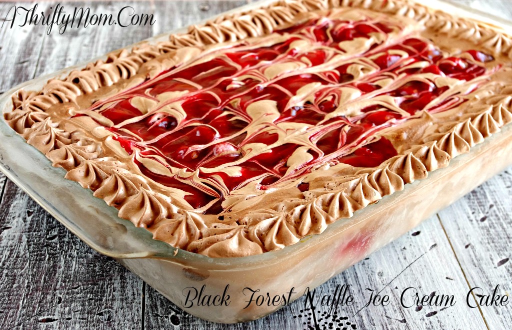 Black Forest Waffle Ice Cream Cake