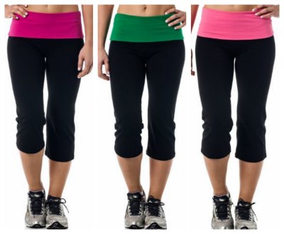 Yoga Capri with foldover waistband on sale and free shipping