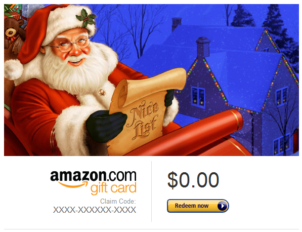 Amazon e-mail gift card