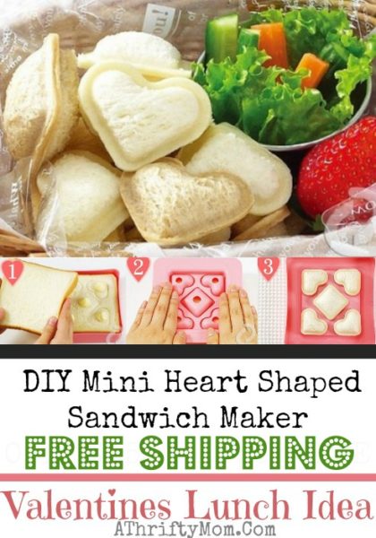 Valentines Lunch idea for kids,  DIY Mini Heart-shaped Sandwich Maker