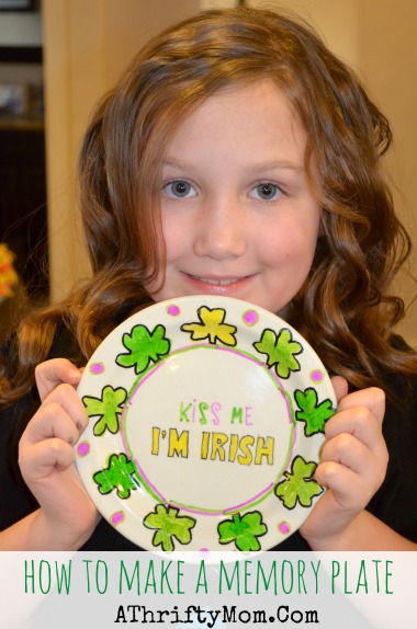 Memory plate, how to make your own personalized plate that WON'T wash off. #KidsCrafts #ArtProjects #giftIdea #Sharpie