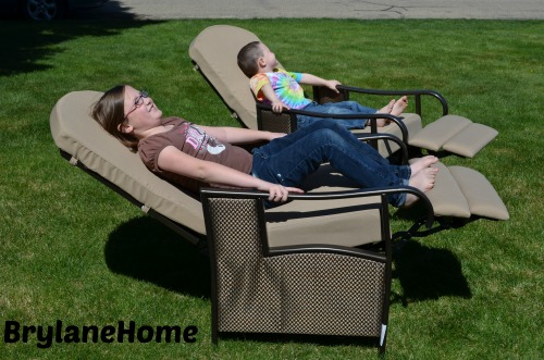 BrylaneHome Extra Wide Textured Vinyl Outdoor Cushioned Recliner