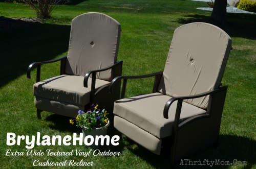 BrylaneHome Extra Wide Textured Vinyl Outdoor Cushioned Recliner