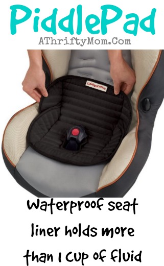 Piddle Pad, Waterproof seat liner holds more than 1 cup of fluid ... what a COOL idea #Kids, #pottyTraining, #Carseat