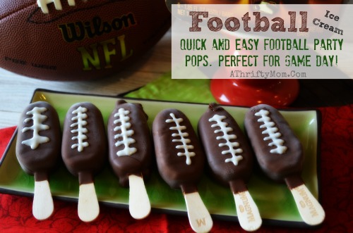 Football Party Treats, Quick and Easy Football Ice Cream Pops made with Magnum Ice Cream #FootBall #party #FootBallFood, #FootBallRecipes