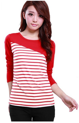 Women's long sleeved striped shirt