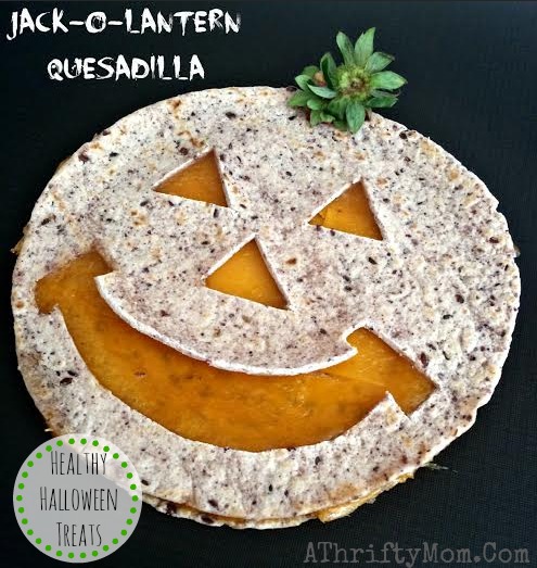 Healthy Halloween Treats, Jack O Lantern Quesadilla #Pumpkins, #Halloween, #HealthyTreats