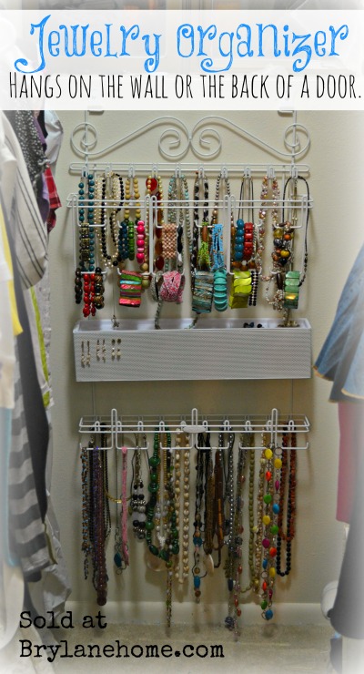 Jewelry Organizer hangs on the back of a door or mounts to a wall, #Hacks, #Organization #GiftIdeas