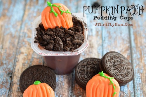 Pumpkin Patch Pudding Cups #Halloween, #pumpkins, #EastHalloweenTreats