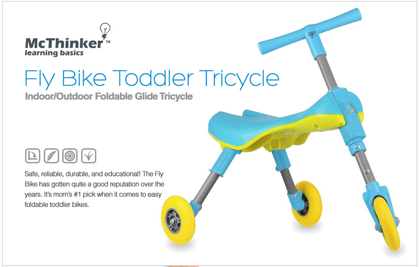 fly bike foldable toddlers glide tricycle