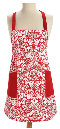 Lovely Damask Aprons in Red On Sale - Fashionable, Fun, and Functional - Great Gift Idea for Christmas, Bridal Showers, Housewarming and more!