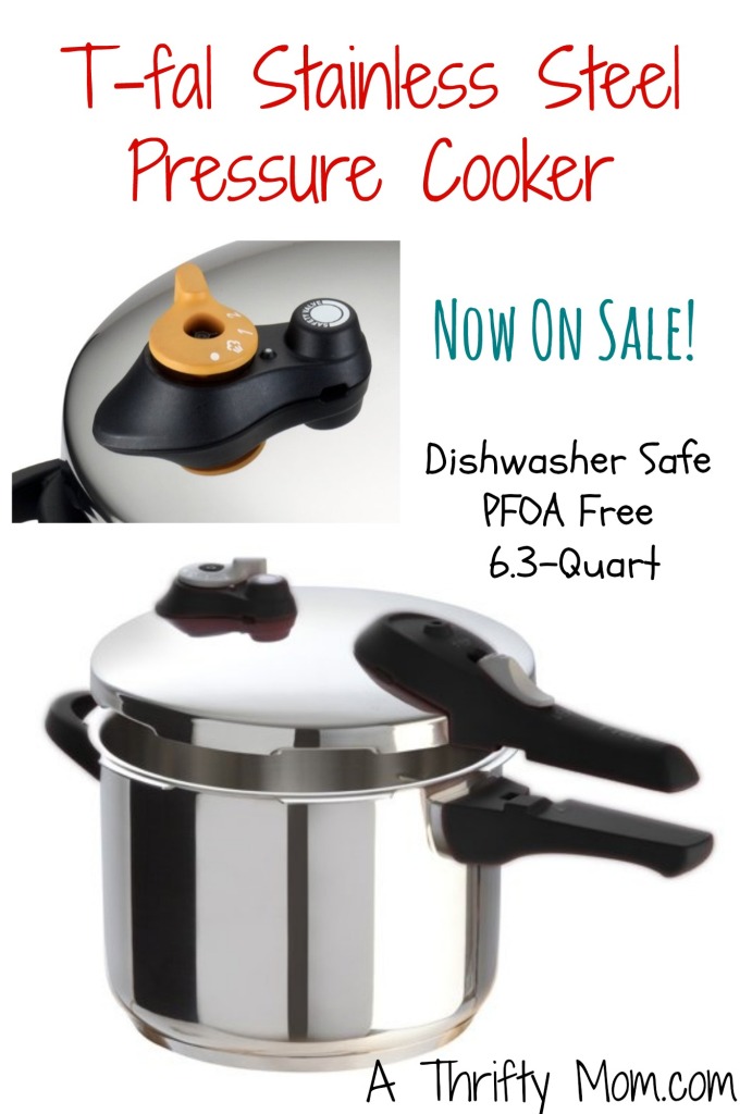 T-fal Stainless Steel Dishwasher Safe PFOA Free Pressure Cooker 6.3-Quart ~ Cooking in a Fraction of the Time