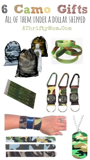 Camo gifts under a dollar, makes a great party favor or stocking stuffer, Hunting and Fishing gift ideas