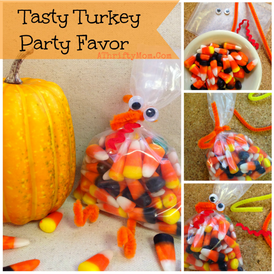 Candy Corn Turkey quick and easy party favor for a Thanksgiving Party, DIY crafts for kids, Fall Craft ideas