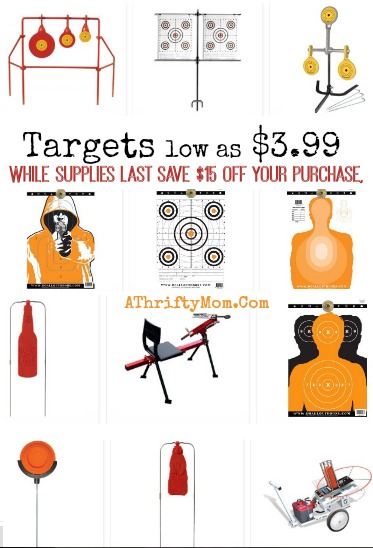 Targets and shooting supplies on sale with fifteen dollars off purchase sale, Man Gift Ideas, Outdoors Gift Ideas, Gun Realated Gift ideas