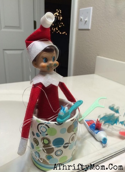 Elf on the Shelf easy ideas, What to do with your Elf, Silly Ideas for your Christmas Elf on the Shelf day 6