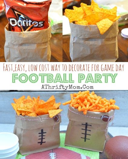 Football Superbowl party ideas, low cost and easy ways to decorate for game day, Football Food, Game day recipes made easy and budget freindly
